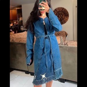 Vintage Fendi Denim Jacket with Rhinestones 44